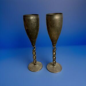 2‎ pack Godinger Silver Plated Stylish Wine Chalice number style